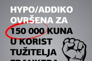 HYPO/ADDIKO OVRŠENA JE OD STRANE TUŽITELJA NA IZNOS CCA. 150 000 KUNA