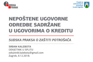 NEPOŠTENE UGOVORNE ODREDBE SADRŽANE  U UGOVORIMA O KREDITU