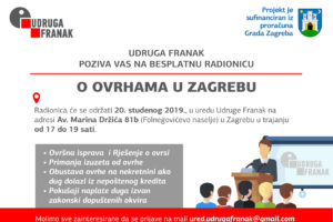 POZIV NA BESPLATNU RADIONICU O OVRHAMA U ZAGREBU 20.11.2019.