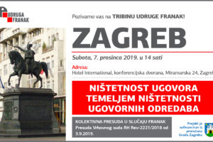 TRIBINA UDRUGE FRANAK U ZAGREBU – NIŠTETNOST UGOVORA TEMELJEM NIŠTETNOSTI UGOVORNIH ODREDABA