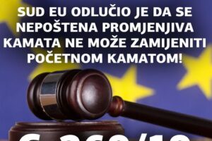 SUD EU DONIO JE BITNU PRESUDU C-269/19 O PROMJENJIVIM KAMATNIM STOPAMA!