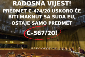 PREDMET VEZAN ZA HRVATSKE KONVERZIJE NA SUDU EU, C-474/20, OVIH DANA BIT ĆE SKINUT S DNEVNOG REDA! NA ODLUČIVANJU OSTAJE SAMO PREDMET C-567/20!