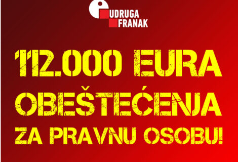 112.000 EURA OBEŠTEĆENJA PLATILA JE RAIFFEISEN BANKA ZBOG NEZAKONITO UGOVORENE KAMATNE STOPE PRAVNOJ OSOBI „KOSTEL PROMET D.O.O.“!