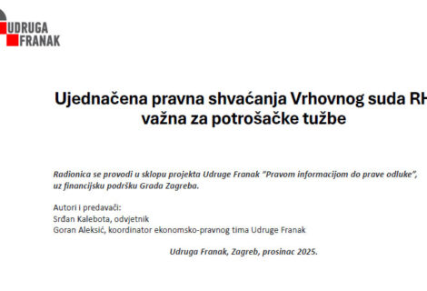 Ujednačena pravna shvaćanja Vrhovnog suda RH važna za potrošačke tužbe